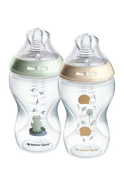 tommee tippee Closer To Nature Baby Feeding Bottle, 3 Months+, 2 x 340 ML
