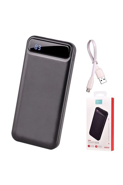 ideal STORE idealStore PowerBank 10000 mAh, 2 USB Outputs with Fast Charging, LED Screen, Black
