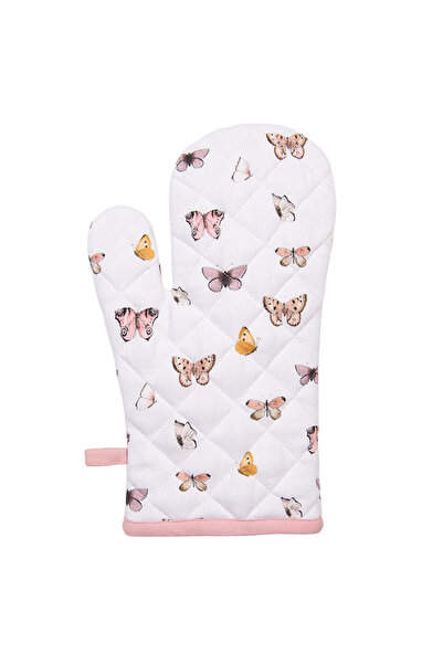 Clayre & Eef Set 2 mănuși termice bumbac Fluturi 18x30 cm