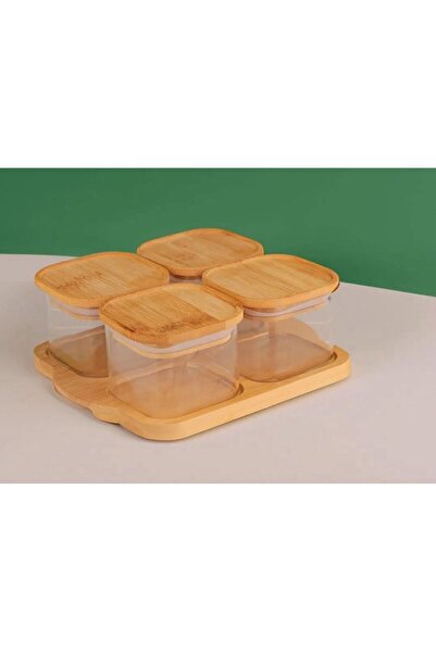 Janset Bamboo Tray Covered Breakfast Set 4 Bamboo Vacuum Covered
