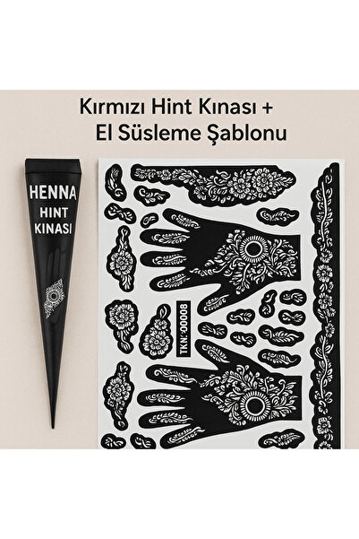 Metler Hint Kınası Seti 2'li | Siyah Hint Kınası + Berra El Süsleme Şablonu |...