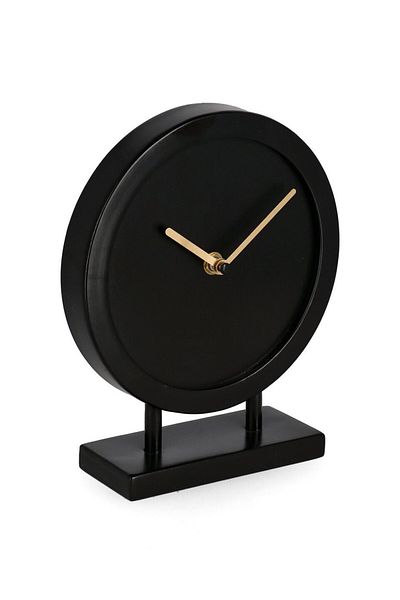 Bizzotto Black Gold Desk Clock Jeremie 18x6x21.5 cm
