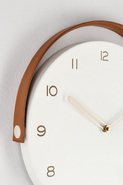 Bizzotto White and Brown Wall Clock Josue 32x5x34.5 cm