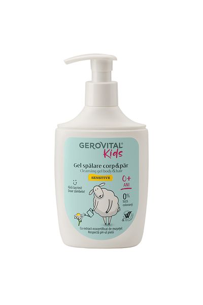 GEROVITAL Gel pentru spalare corp si par Gerovital Kids Sensitive, 300 ml