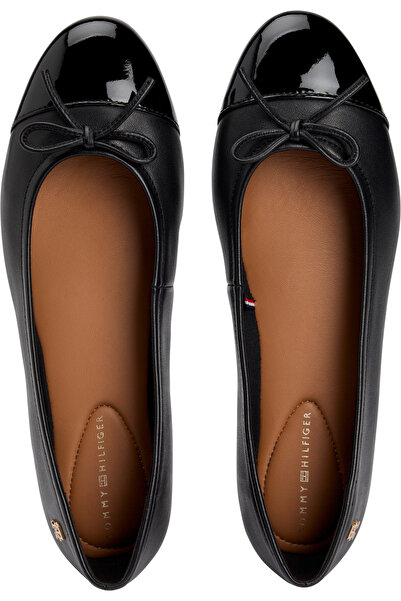 Tommy Hilfiger Tommy Hilfiger Women Black Patent Toe Cap Leather Ballerinas