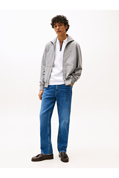 Tommy Hilfiger Tommy Hilfiger Men Medium Grey Heather Stand-Up Collar Zip-Thru Sweatshirt