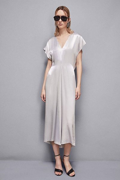 Patrizia Pepe Dress With Metallic Detail On The Back - - 46, Grey