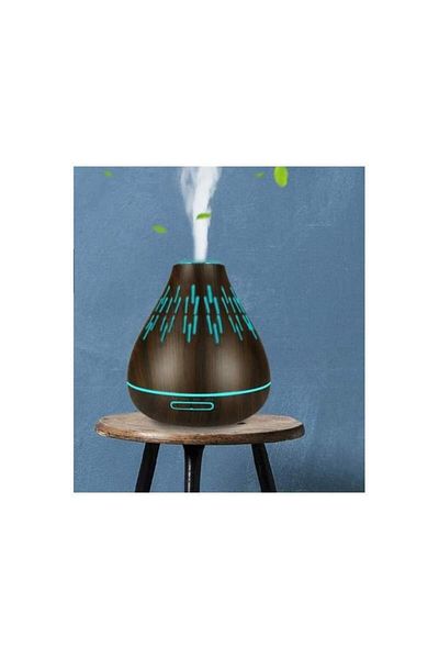 SIKS Umidificator cu ultrasunete ®, difuzor de arome, lumini LED, purificator, lemn închis la culoare