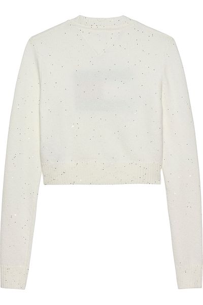 Tommy Hilfiger Women Ancient White Tjw Sparkle Flag Sweater