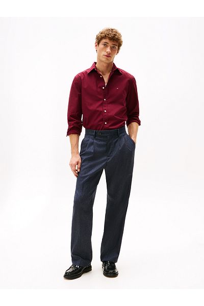 Tommy Hilfiger Tommy Hilfiger Men Deep Rouge Flex Poplin Solid Shirt