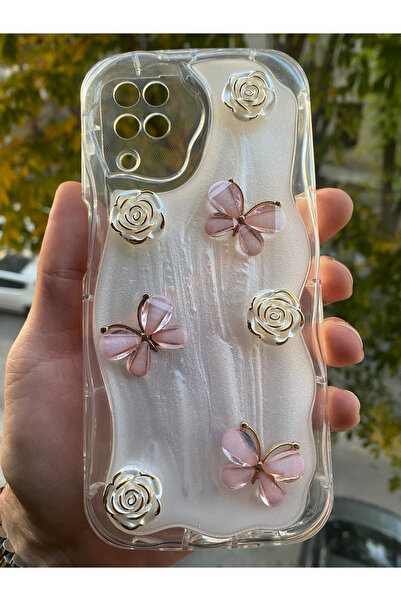 Rivor حافظة لهاتف سامسونج جالاكسي A22 & M22 & M32 5D منقوشة على شكل زهرة الفر...