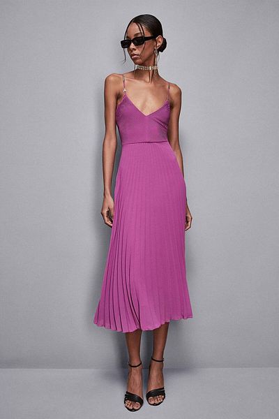 Patrizia Pepe ROCHIE MIDI PLISATĂ - PATRIZIA PEPE - 42, MOV