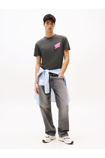 Tommy Hilfiger Men Black Regular Fit Novelty Fair Short Sleeve T-Shirt