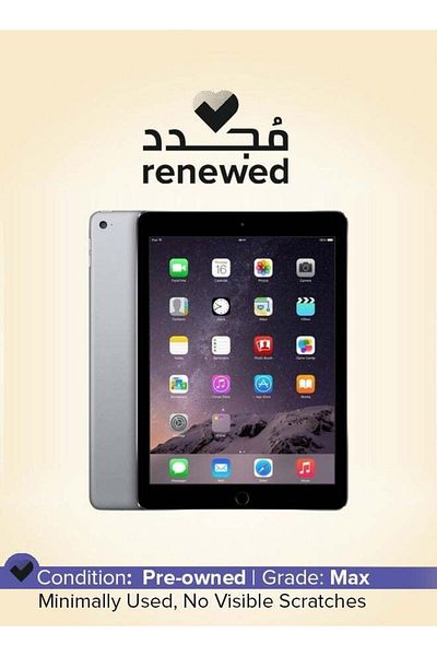 Apple Renewed - iPad Air (2nd Gen) 9.7-Inch 64GB Wi-Fi Space Grey - USA Version