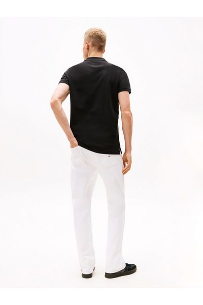 Tommy Hilfiger Tommy Hilfiger Men Black Slim Placket Short Sleeve Polo T-Shirt