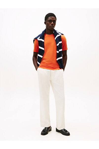 Tommy Hilfiger Tommy Hilfiger Men Brilliant Orange Ess Seasonal Regular Fit Fit Short Sleeve T-Shirt