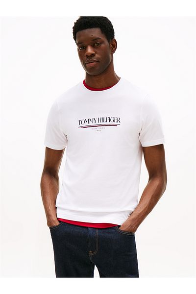 Tommy Hilfiger Tommy Hilfiger Men White Regular Fit Short Sleeve T-Shirt