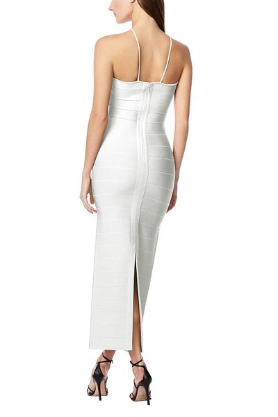 Herve Leger ROCHIE LUNGĂ CU STRINGURI - HERVE LEGER - ALBĂ, M