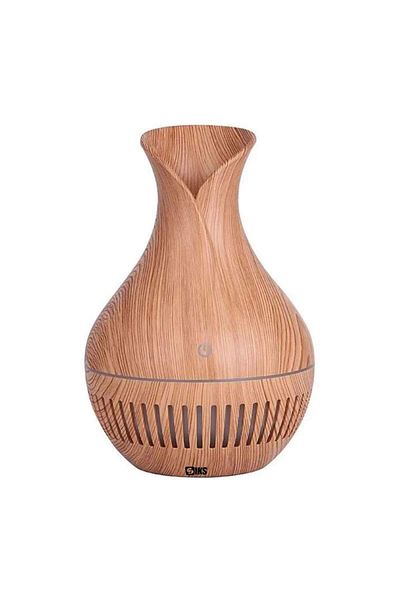 SIKS umidificator cu ultrasunete, model lines, difuzor de arome, 150 ml, lemn deschis la culoare