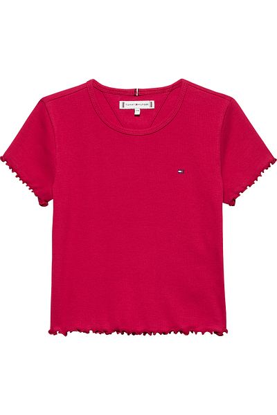 Tommy Hilfiger Girls Ruby Rhubarb Essential Rib Top