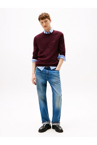 Tommy Hilfiger Men Deep Burgundy Essential Ssnl Cotton Sweater