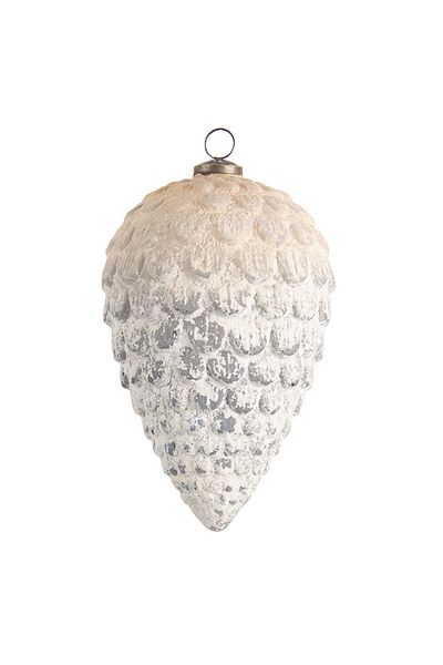 Clayre & Eef Glob sticla alb antichizat 13x20 cm