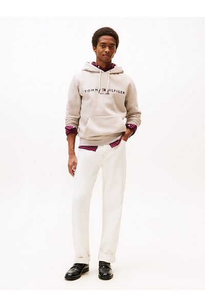 Tommy Hilfiger Male Heathered Pebble Logo Hoodie