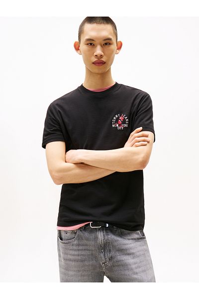 Tommy Hilfiger Tommy Hilfiger Men Black Regular Fit Short Sleeve T-Shirt
