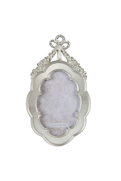 Clayre & Eef Silver Poliresin Table Photo Frame 14x2x24 cm, 10x15 cm