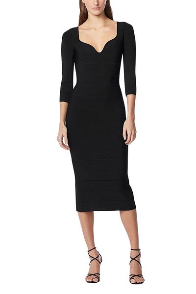 Herve Leger ROCHIE MIDI CASSIC BANDAGE - HERVE LEGER - NEGRU, L