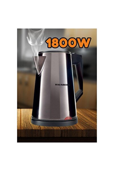 Hausberg Electric kettle HB-3620, 1800W, 2L, filter, automatic shut-off, LED, thermostat, Stainless steel