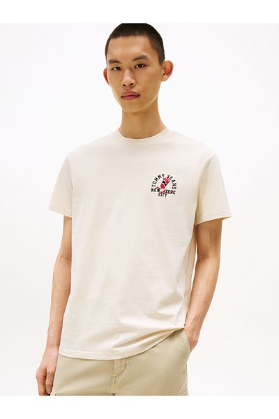 Tommy Hilfiger Men Desert Sand Dune Regular Fit Short Sleeve T-Shirt