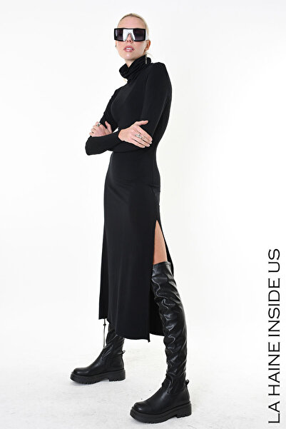 La Haine Inside Us ROCHIE LUNGĂ ASIMETRICĂ DIN JERSEY - - M, NEGRU