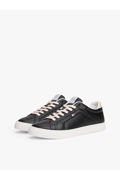 Tommy Hilfiger Women Black Icon Court Low Top Sneakers