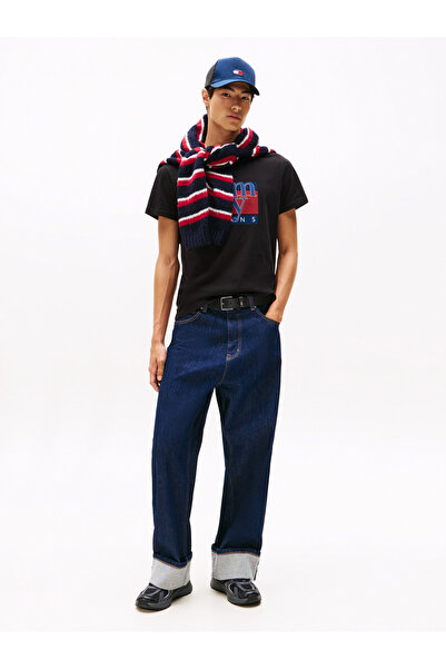 Tommy Hilfiger Tommy Hilfiger Men Black Slim Rwb Flag Short Sleeve T-Shirt