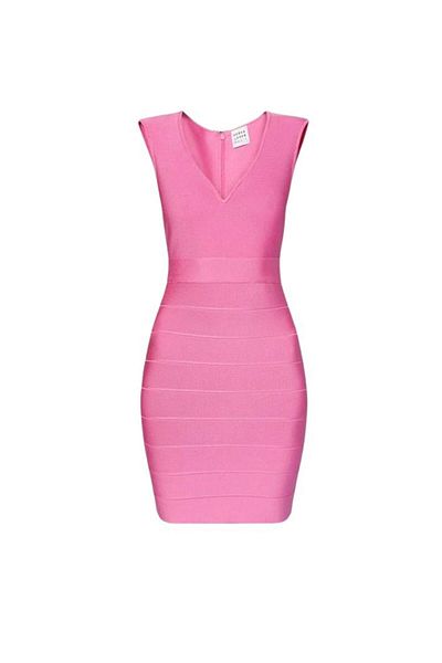 Herve Leger Rochie mini cu imprimeu floral - Roz, M