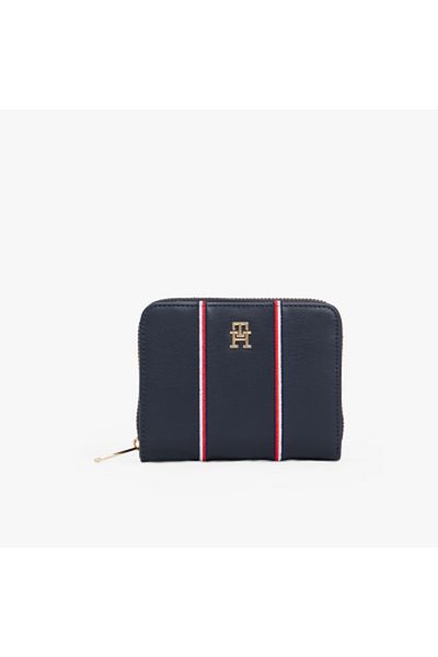 Tommy Hilfiger Women Space Blue Corp Icon Med Flap Zip Around Wallet