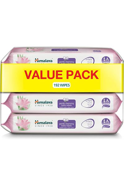 Himalaya Since 1930 Gentle Cleansing Baby Wipes Alcohol & Paraben Free for Sensitive Skin - 48 wipes