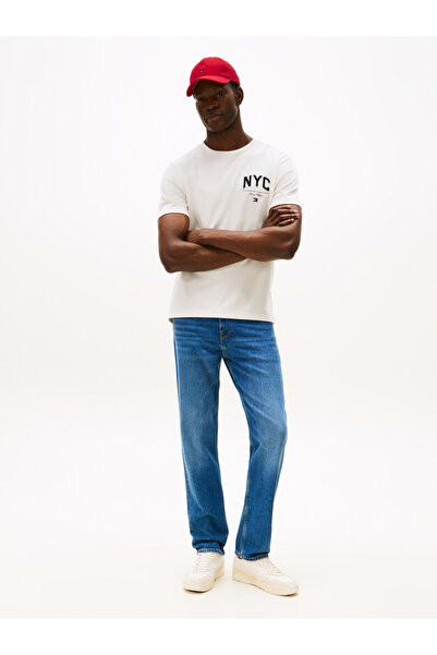 Tommy Hilfiger Tommy Hilfiger Men Ivory Petal Script Nyc Short Sleeve T-Shirt