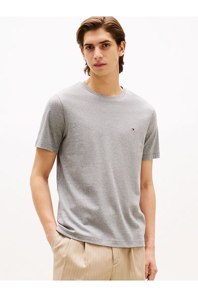 Tommy Hilfiger Men Medium Grey Heather Light Interlock Short Sleeve T-Shirt