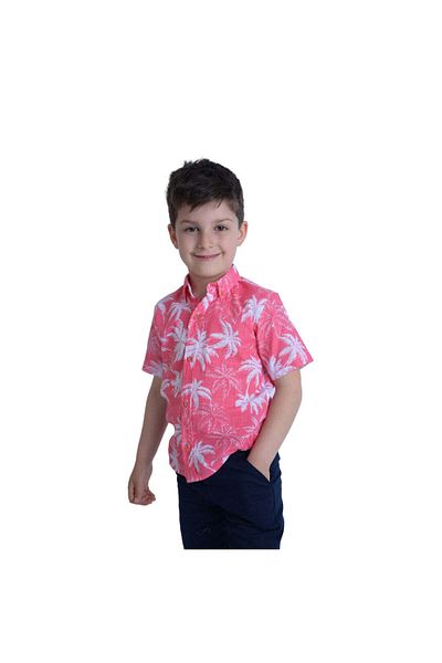 Montella Children's Summer Outfit, Montella, Red Shirt, 2 Pieces, MK-7016 - 140 cm