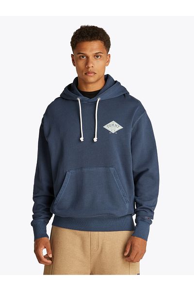 Tommy Hilfiger Tommy Hilfiger Men Dark Night Navy Relaxed Varsity Grap Hoodie