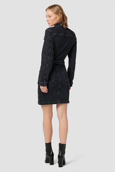 Hudson LONG SLEEVE DRESS RECONSTRUCTED - HUDSON - BLACK, XS
