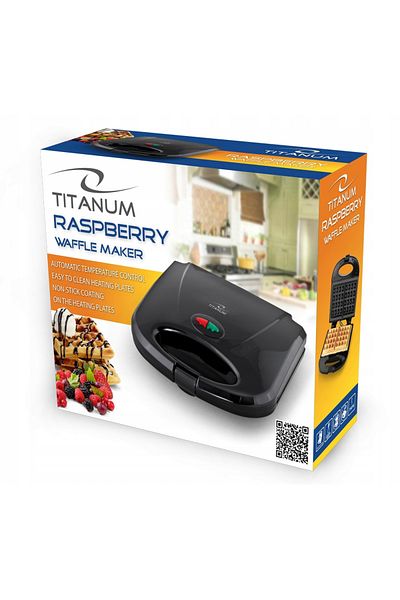 Titanium Aparat de facut vafe Raspberry, Titanium, 750W, Negru