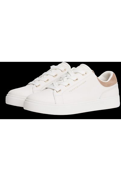 Tommy Hilfiger Women Ecru & Coastal Taupe Casual Cupsole Low Top Sneakers