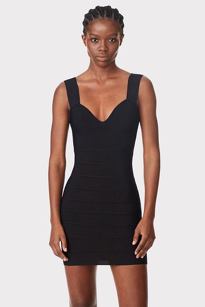 Herve Leger ROCHIE MINI CU BRETELE SWEETHEART - HERVE LEGER - NEGRU, M
