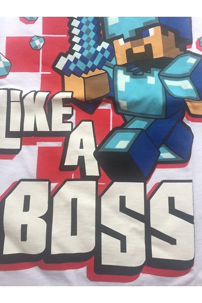 MINECRAFT , Like A Boss T-shirt, 12-13 years, white