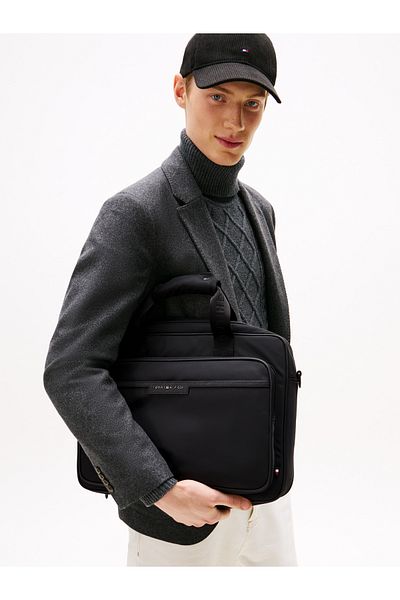 Tommy Hilfiger Black Repreve Laptop Bag