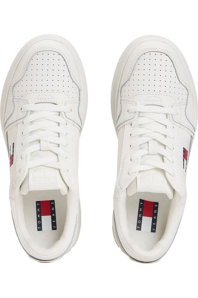 Tommy Hilfiger Women Ecru Retro Basket Flag Low Top Sneakers