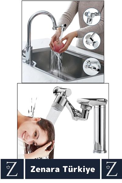 Zenara Easy Assembly Metal Appearance 1080 Degree Rotatable Dual Mode Water Stream Acrobat Faucet Spout Head